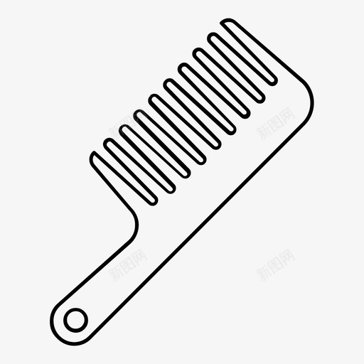 梳子造型发型图标svg_新图网 https://ixintu.com 发刷 发型 宽牙 新郎 梳头 梳子 洗漱用品轮廓 美容 造型