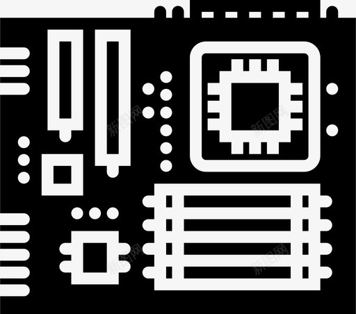主板计算机芯片技术图标svg_新图网 https://ixintu.com pc 主板 内存 处理器 微芯片 技术 组件 计算机处理器 计算机芯片