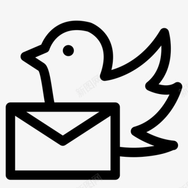 信使鸟twit社交媒体图标图标