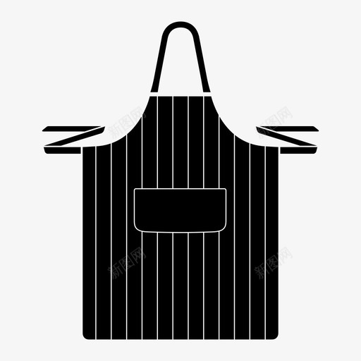 厨师围裙围嘴整体图标svg_新图网 https://ixintu.com 制服 厨师围裙 围嘴 围裙 整体 条纹 罩衫
