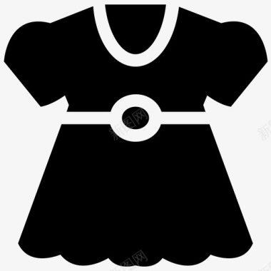 婴儿连衣裙服装女婴图标图标