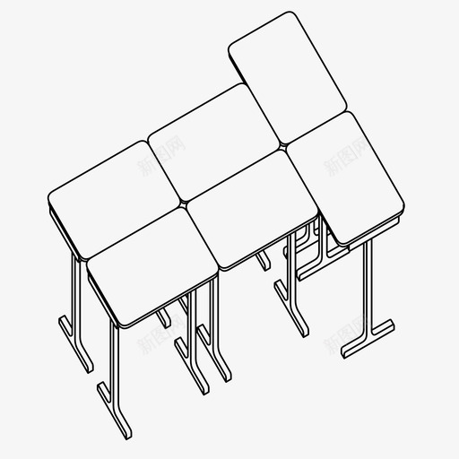 课桌团队合作学生图标svg_新图网 https://ixintu.com 儿童 协作 单元 团队合作 学校 学生 家具 小组项目 课桌