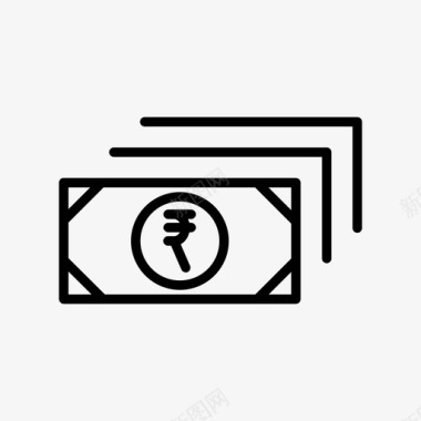卢比纸币印度卢比图标图标