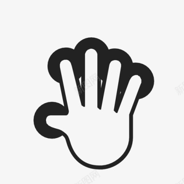 用五个手指按住用户体验触摸手势图标图标