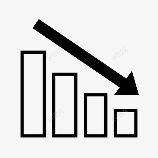 条形图信息图损失图标svg_新图网 https://ixintu.com 信息图 损失 数字 条形图 没有钱 经济 统计