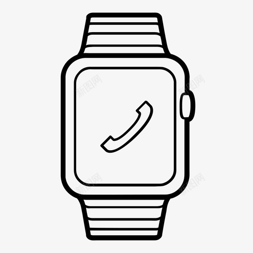 智能手表可穿戴设备通话图标svg_新图网 https://ixintu.com apple watch 可穿戴设备 智能手表 电话 腕表 连接 通话