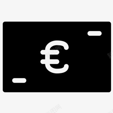 欧元金条现金图标图标