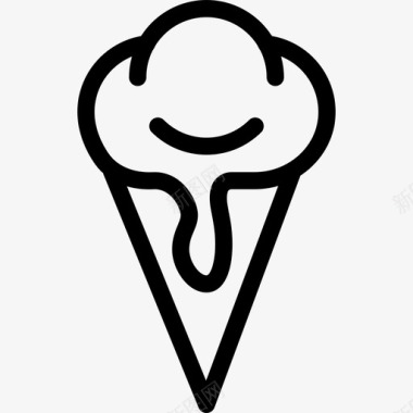 冰淇淋筒勺子冷冻图标图标