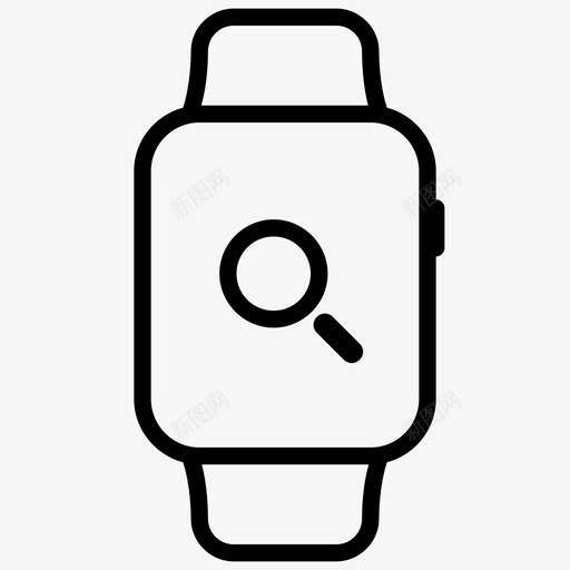 搜索腕带手表图标svg_新图网 https://ixintu.com 手表 按钮 搜索 放大镜 智能 查找 腕带 触摸屏 设备