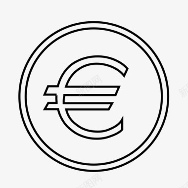 欧元银行硬币图标图标