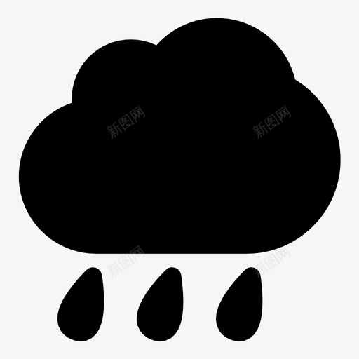 雨天气落水图标svg_新图网 https://ixintu.com 多云 天气 天气预报 暴雨 材料 落水 阵雨 雨