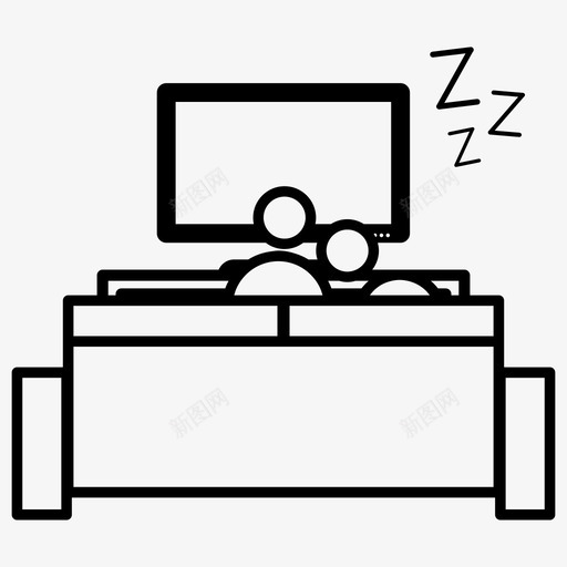 看电视沙发睡觉图标svg_新图网 https://ixintu.com 入睡 图片 懒惰 放松 日常生活 沙发 看电视 睡觉