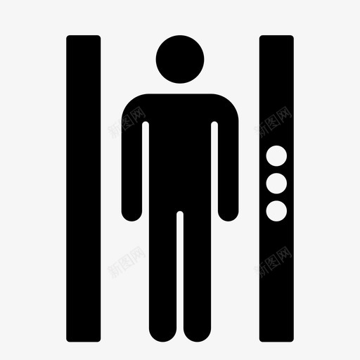 电梯按钮门图标svg_新图网 https://ixintu.com 地铁站 按钮 电梯 门 门口