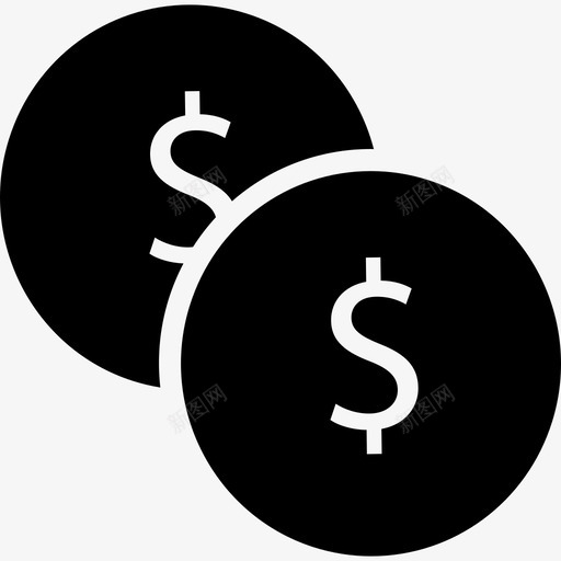 钱硬币带美元符号的硬币图标svg_新图网 https://ixintu.com 带美元符号的硬币 硬币 货币 钱