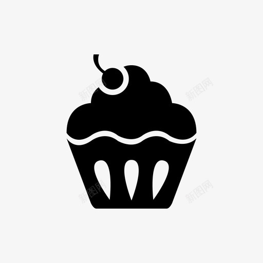 纸杯蛋糕甜点糖图标svg_新图网 https://ixintu.com 厨房 快餐 甜点 糖 纸杯蛋糕 食物 餐厅