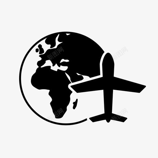 喷气式飞机飞行环球图标svg_新图网 https://ixintu.com 喷气式飞机 国际航班 旅行 环球 飞行