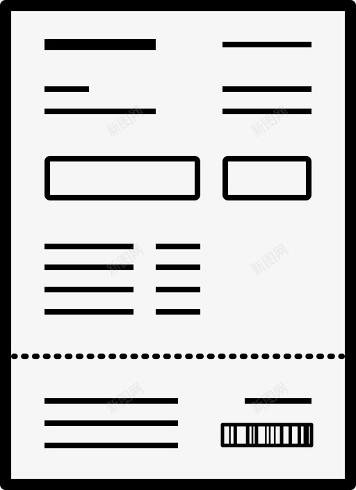 页面条形码账单图标svg_新图网 https://ixintu.com lil纸张 信函 单据 发票 条形码 版面 纸张 账单 页面