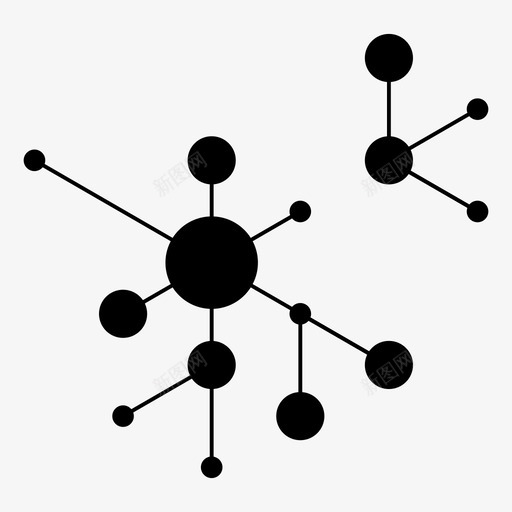 连接杂波元素图标svg_新图网 https://ixintu.com 元素 分子 卫星 杂波 模型 点 网络 质量 连接