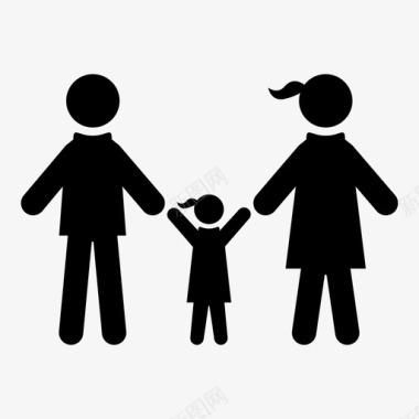家庭男性母亲图标图标