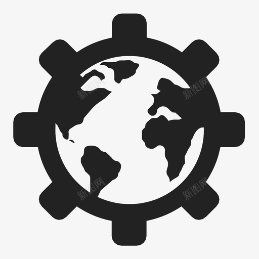 web设置属性internet图标svg_新图网 https://ixintu.com internet web设置 全局 全球 国际 地球 属性 配置 齿轮