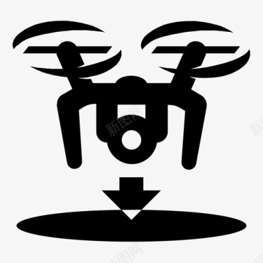 无人机着陆遥控飞机机器人图标图标