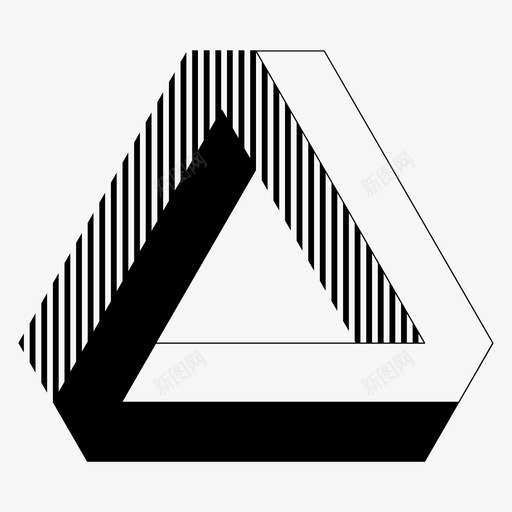 彭罗斯三角视觉错觉三维图标svg_新图网 https://ixintu.com 三维 不可能的物体 光学错觉 几何 形状 彭罗斯三角 模糊 视觉错觉