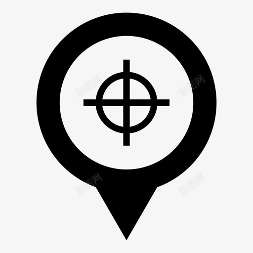 目标位置标记导航图标svg_新图网 https://ixintu.com 十字准线 定位 定位标记针 导航 指针 标记 狩猎 目标位置 范围 靶场 靶标