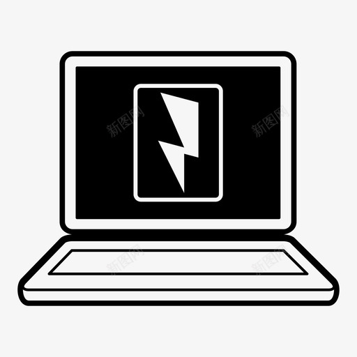 笔记本电脑显示器macbook图标svg_新图网 https://ixintu.com lightning macbook 充电器 显示器 电力 电池 笔记本电脑 能源 高压