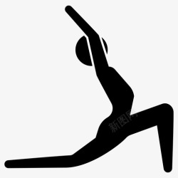 弓箭步瑜伽伸展姿势图标高清图片