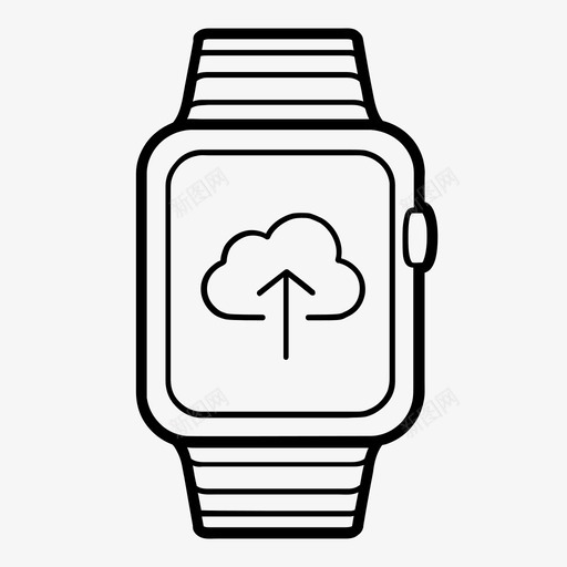 智能手表可穿戴设备上传到云图标svg_新图网 https://ixintu.com 上传到云 云上传 云存储 云计算 共享 可穿戴设备 数据 智能手表 苹果手表