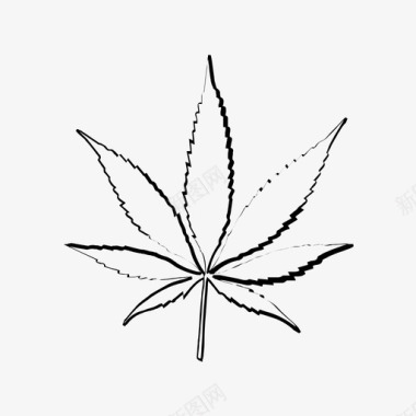 大麻植物叶子图标图标