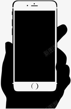 白色iPhone6在手图标图标