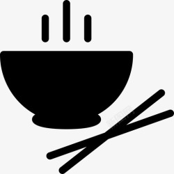 热面条碗中餐筷子图标高清图片