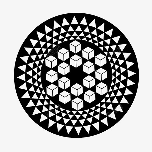 几何抽象立方体图标svg_新图网 https://ixintu.com 三角形 几何 几何设计 尖星 抽象 立方体 装饰