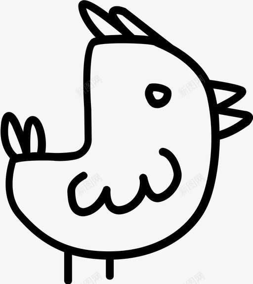 鸟动物小鸡图标svg_新图网 https://ixintu.com 动物 宠物 家禽 小鸡 手绘 涂鸦 鸟 鸡