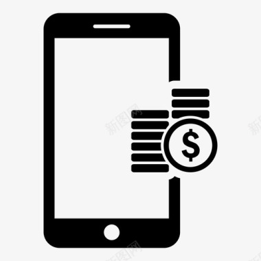 手机币智能手机在线货币图标图标