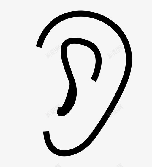 耳朵安静噪音图标svg_新图网 https://ixintu.com 内耳 助听器 听 噪音 大声 安静 揪耳朵 耳垂 耳朵