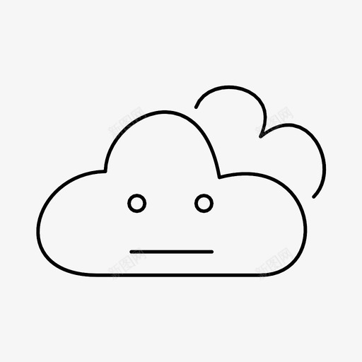 云面部表情情绪图标svg_新图网 https://ixintu.com 中性 云 忧郁 情绪 淡漠 面部表情 预测