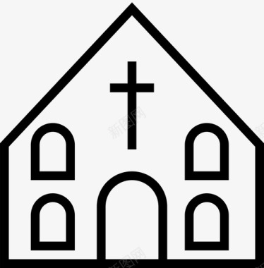教堂建筑宗教机构图标图标