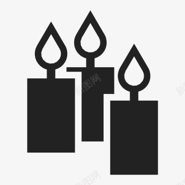 蜡烛明亮圣诞节图标图标
