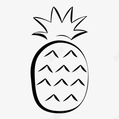 菠萝串夏威夷图标图标