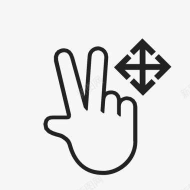 用两个手指移动用户体验触摸手势图标图标