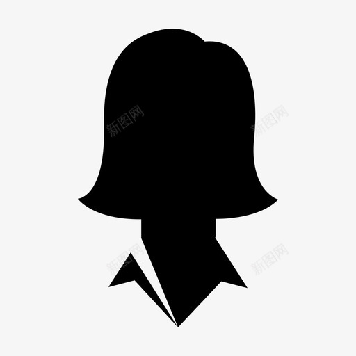 用户头像女性图标svg_新图网 https://ixintu.com 个人 个人资料 头像 头部 女性 用户