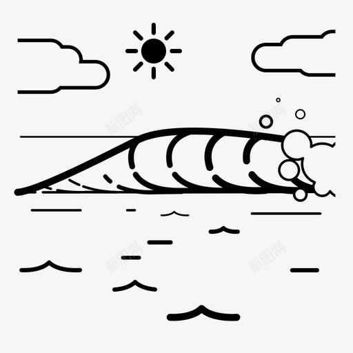 海滩涌浪冲浪图标svg_新图网 https://ixintu.com 云 冒险 冲浪 太阳 方向 波浪 海洋 海滩 涌浪 运动 迷失方向