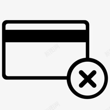 信用卡卡被拒绝付款错误图标图标