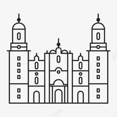 墨西哥莫雷利亚大教堂图标图标