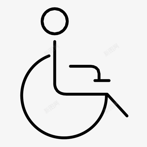 轮椅通道残疾人图标svg_新图网 https://ixintu.com 坐式 残疾人 男性 轮椅 通道