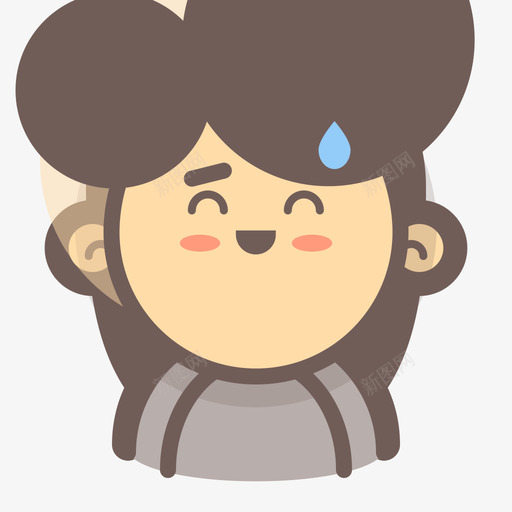 尴尬的女人可爱的女人图标svg_新图网 https://ixintu.com 可爱的女人 尴尬的女人
