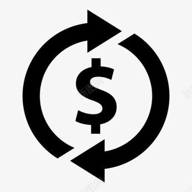 货币流通美元符号查看图标图标