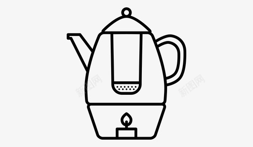 茶壶加热器茶灯茶点图标图标